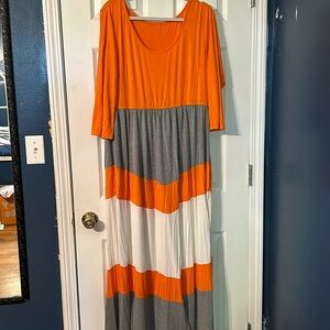 Orange gray and white SHEIN dress